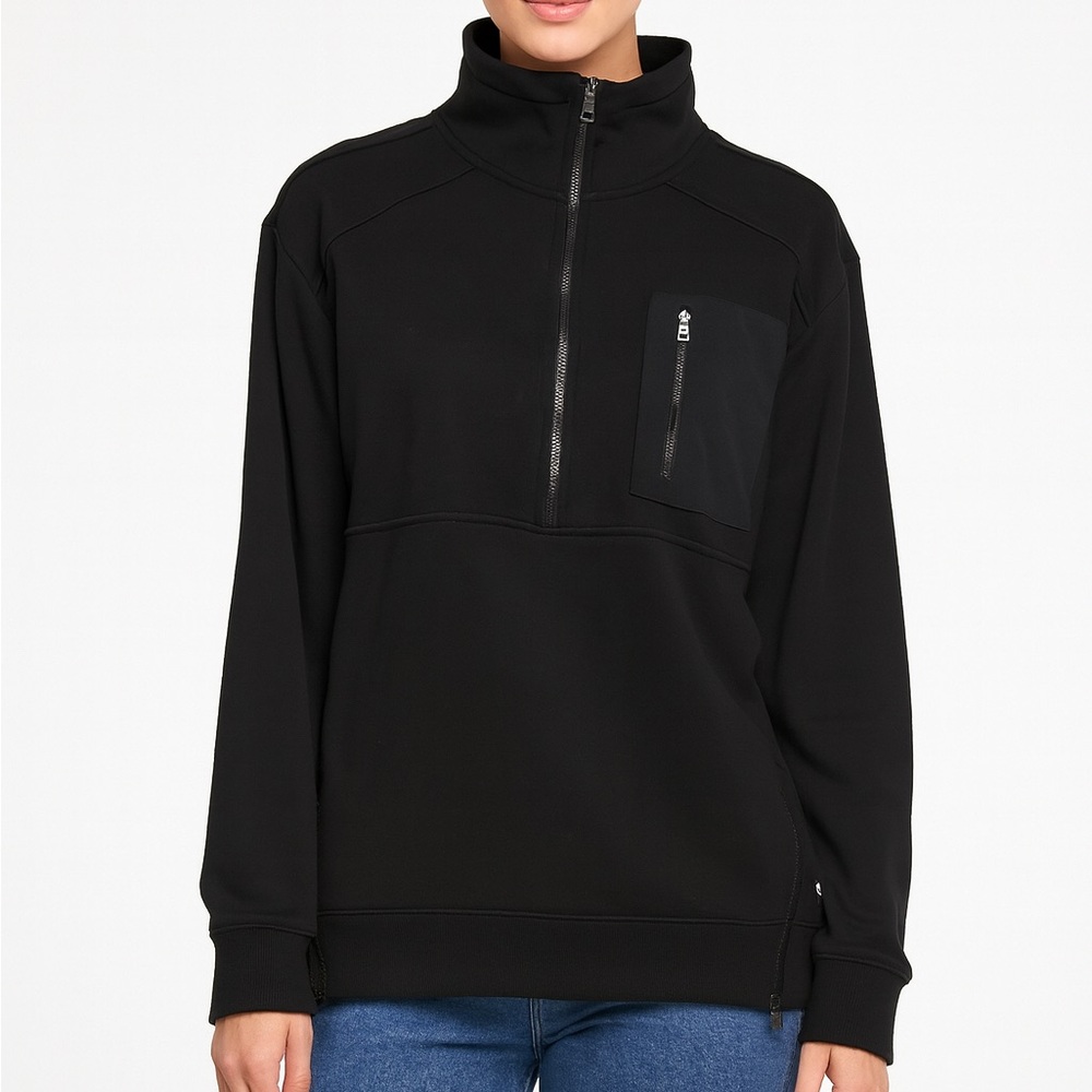 AVIA Quarter Zip Pullover Trail Jacket in Black Soot